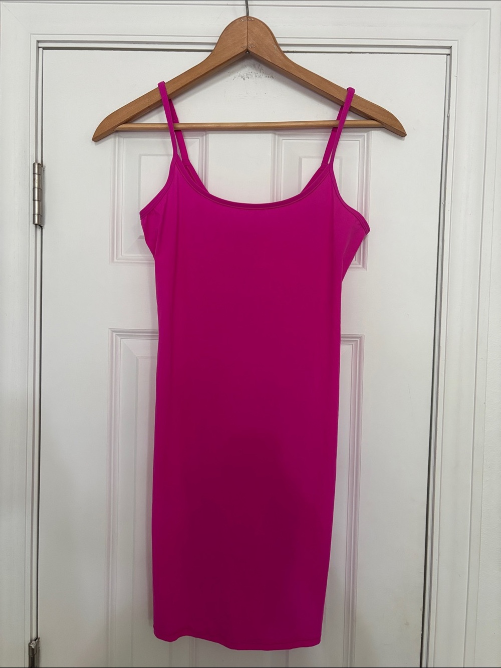 NWOT SKIMS Fits Everybody Slip Mini Dress Hot Pink Fuchsia Size L